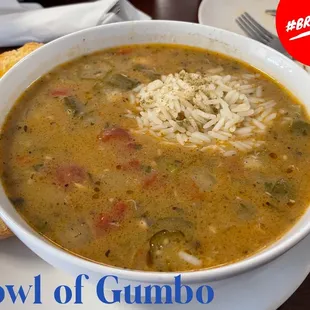 Crawfish Gumbo n Rice! You could make a meal of it! #BradyEats