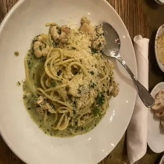 Pollo Pesto/spaghetti