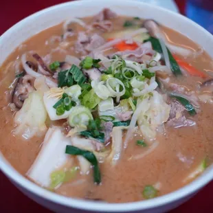 Miso, pork, veggies