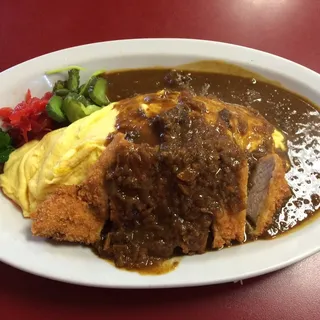 Omelet Rice plus Cutlet w/ Curry Sauce