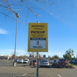 a sign in a parking lot