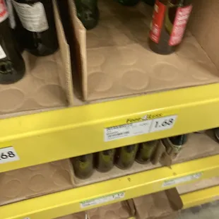 bottles of beer on a shelf