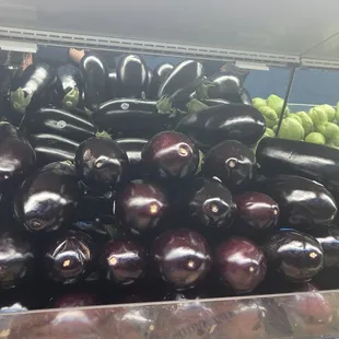 a pile of eggplant