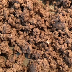 ground beef in a pan
