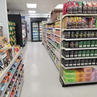 shelves of food and snacks