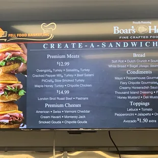 Create a Sandwich Menu