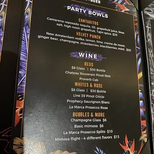 the menu