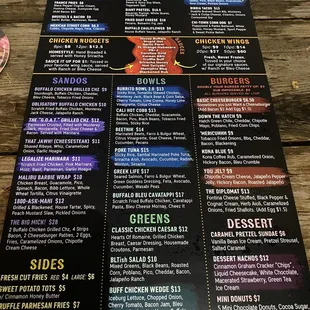 menu