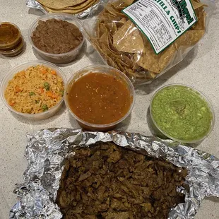 Carne asada family taco meal  IG:Caloric_content