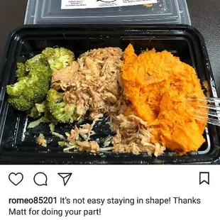 a meal in a plastic container