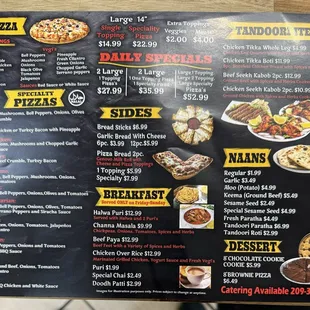 Their menu as of 4/20