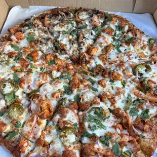 3/4 Khan and 1/4 Beef Kabob Pizza.  Some of the best pizza I've ever had in my life