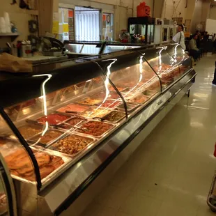 a display of food items