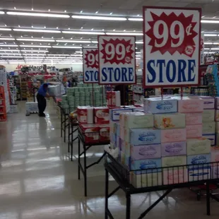 a large display of goods