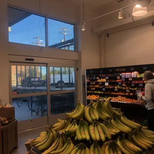 a large display of bananas