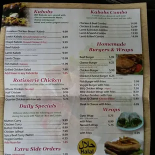 Current menu