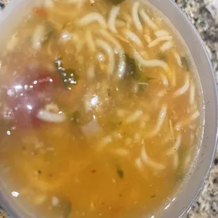 Aush soup. Kind of like a flavorful chicken noodle soup.