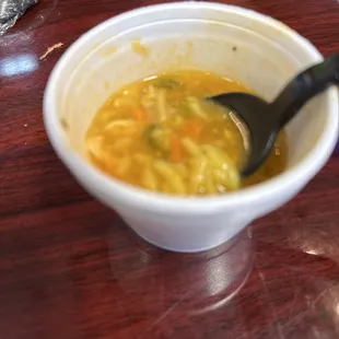 Sample of Chicken soup. Delish!!