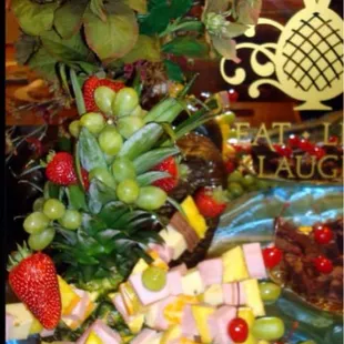 a platter of fruit and vegetables