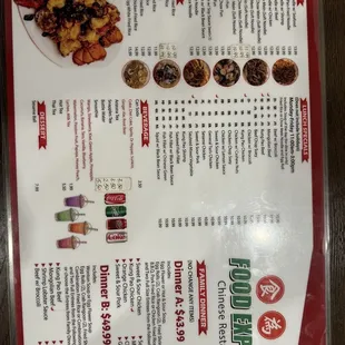 Front of the menu