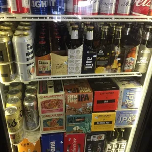 a refrigerator full of beer