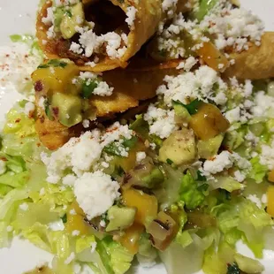 a plate of mexican food