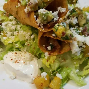 a plate of mexican food