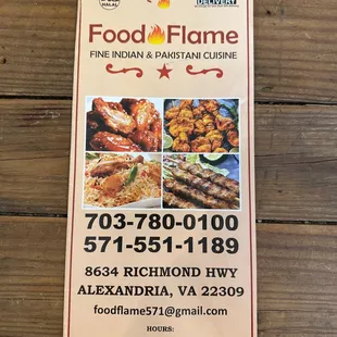 Food Flame Menu