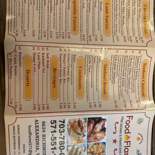 Food Flame Menu back