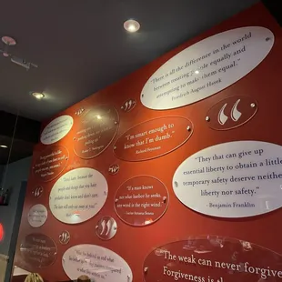 The decor is modern and represents elements from our government /democracy