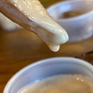 Sweet potato fries with marshmallow sauce