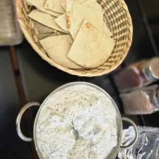 Yogurt, cucumber, mint appetizer