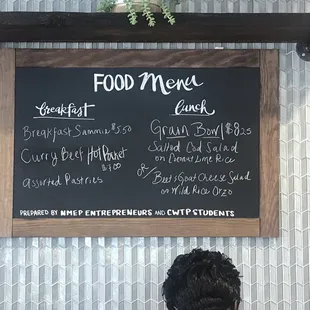 Changing food menu