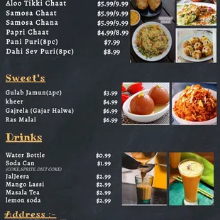 Food junction chats and drinks menu