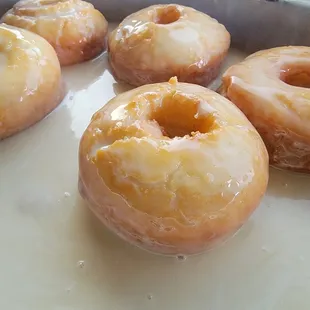 glazed donuts in a pan