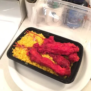 My gf&apos;s order of teriyaki chicken. Not good and not teriyaki. We threw much of it away