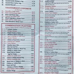 sushi and sashimi, menu