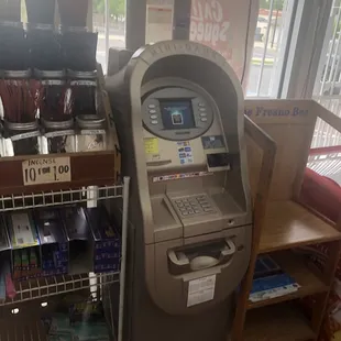 a cash machine in a store