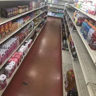 the aisle of a grocery store