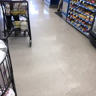 Dbl wide checkout aisles.