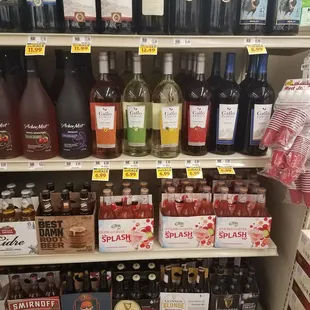 bottles of alcohol on a shelf