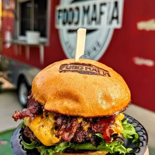 Double smash bacon burger