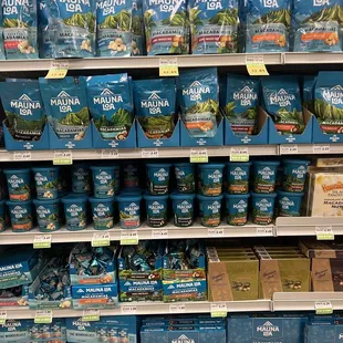 a display of a variety of food items