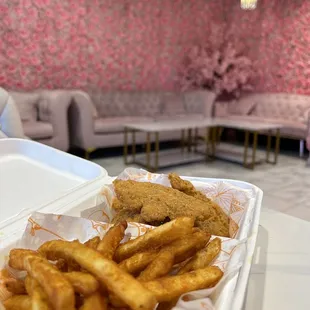 E1. Chicken Tender and fries