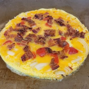 Bacon N Roasted Peppers Omellett