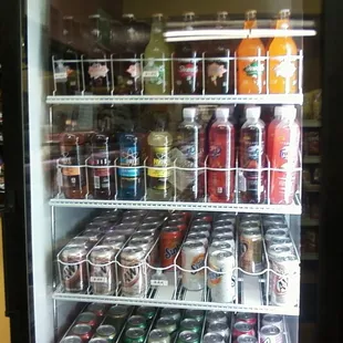 Cooler full of bottled drinks