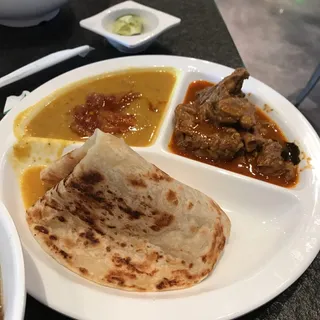 Curry Chicken Roti Plate