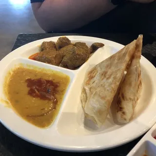 Curry Spare Ribs Roti Plate