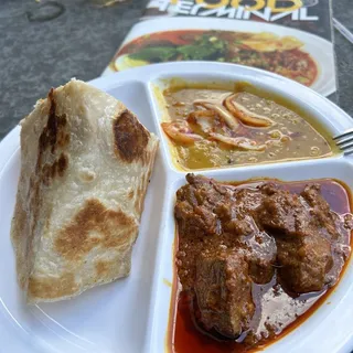 Beef Rendang Roti Plate