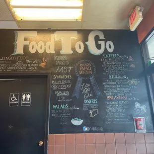 Menu on wall